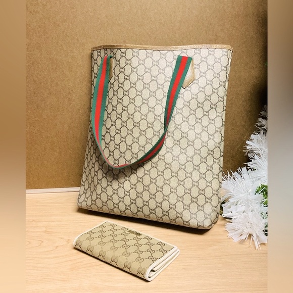 ✅ AUTHENTIC GUCCI SHERRYLINE TOTE+LONG WALLET - Picture 2 of 13
